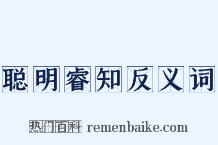 聪明睿知反义词是什么意思的图片